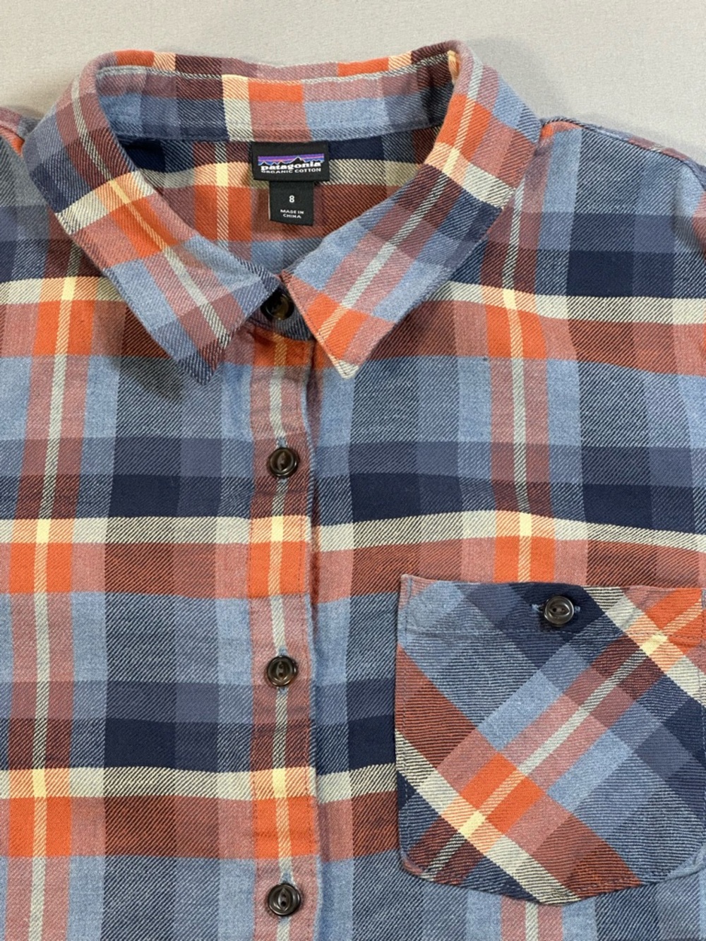 Patagonia Heywood Flannel Shirt, Button Up, Organic Cotton - Womens 8 - Picture 6 of 15
